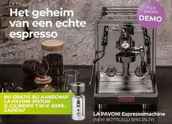 EP Beerepoot LA PAVONI Espressomachine aanbieding