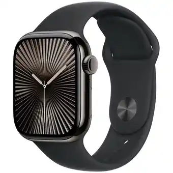 MediaMarkt APPLE Watch Series 10 GPS + Cellular 42mm Black Sport Band S/M Smartwatch Slate aanbieding