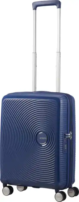 Coolblue American Tourister Soundbox Expandable Spinner 55cm Midnight Navy aanbieding