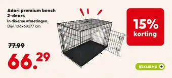 Pets Place Adori premium bench 2 deurs aanbieding