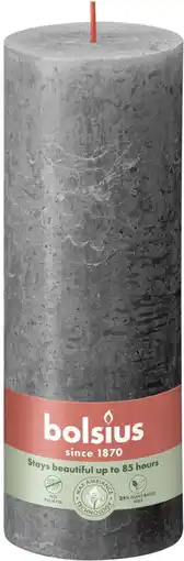 Intratuin Bolsius stompkaars Rustiek Shine antraciet 85 uur D 6,8 H 19 cm aanbieding