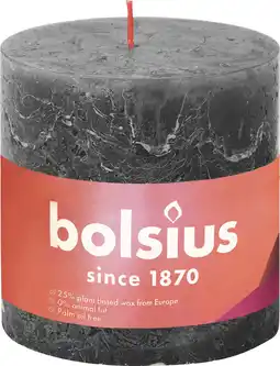 Intratuin Bolsius stompkaars Rustiek Shine antraciet 62 uur D 10 H 10 cm aanbieding
