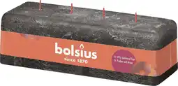 Intratuin Bolsius mammoetkaars Rustiek Shine grijs 51 uur 9 x 25 x 8 cm aanbieding
