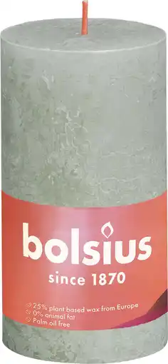 Intratuin Bolsius stompkaars Rustiek Shine groen 60 uur D 6,8 H 13 cm aanbieding