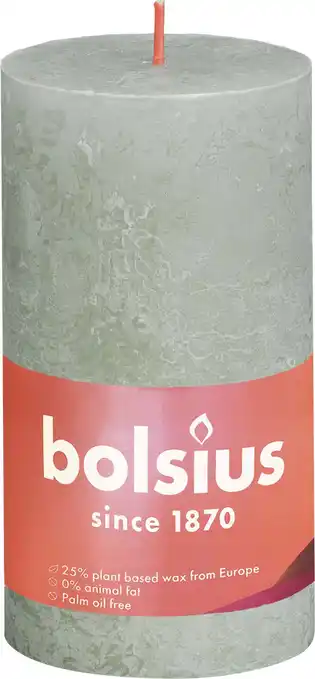 Intratuin Bolsius stompkaars Rustiek Shine groen 60 uur D 6,8 H 13 cm aanbieding