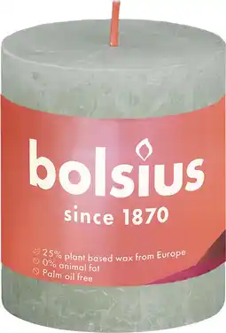 Intratuin Bolsius stompkaars Rustiek Shine groen 35 uur D 6,8 H 8 cm aanbieding