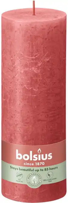 Intratuin Bolsius stompkaars Rustiek Shine roze 85 uur D 6,8 H 19 cm aanbieding