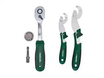 Lidl PARKSIDE Ratel met dopsleutel of universele spansleutelset aanbieding
