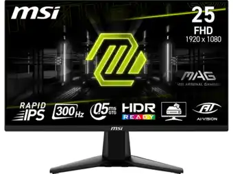 MediaMarkt MSI Mag 255xf - 24.5 Inch 1920 X 1080 (full Hd) 0.5 Ms 300 Hz aanbieding