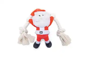 Welkoop Beeztees Kerstman met Touw - Knuffel - Hondenspeelgoed - Rood/Wit - 20x18x9 cm aanbieding