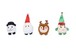 Welkoop Beeztees Kerstfiguren - Knuffel - Hondenspeelgoed - Multi - 9x7x5 cm - 1stuk aanbieding