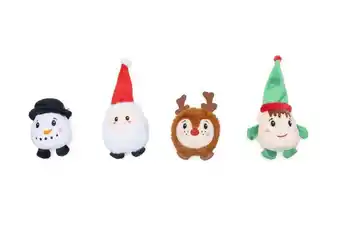 Welkoop Beeztees Kerstfiguren - Knuffel - Hondenspeelgoed - Multi - 9x7x5 cm - 1stuk aanbieding