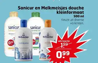 Trekpleister Sanicur en Melkmeisjes douche kleinformaat 500ml aanbieding