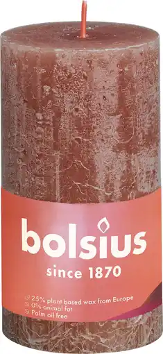 Intratuin Bolsius stompkaars Rustiek Shine bruin 60 uur D 6,8 H 13 cm aanbieding