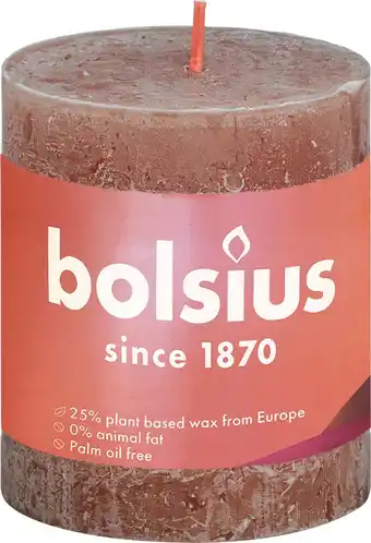 Intratuin Bolsius stompkaars Rustiek Shine bruin 35 uur D 6,8 H 8 cm aanbieding