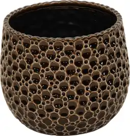 Intratuin Mega Collections bloempot Drops bruin D 17 H 15 cm aanbieding