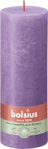 Intratuin Bolsius stompkaars Rustiek Shine paars 85 uur D 6,8 H 19 cm aanbieding