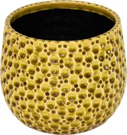 Intratuin Mega Collections bloempot Drops geel D 21 H 17 cm aanbieding