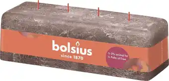 Intratuin Bolsius mammoetkaars Rustiek Shine taupe 51 uur 9 x 25 x 8 cm aanbieding