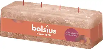 Intratuin Bolsius mammoetkaars Rustiek Shine beige 51 uur 9 x 25 x 8 cm aanbieding