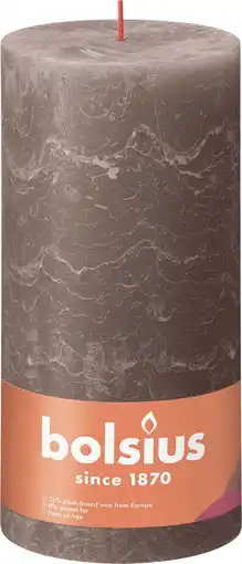 Intratuin Bolsius stompkaars Rustiek Shine taupe 125 uur D 10 H 20 cm aanbieding