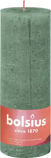 Intratuin Bolsius stompkaars Rustiek Shine donker groen 85 uur D 6,8 H 19 cm aanbieding