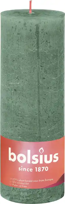 Intratuin Bolsius stompkaars Rustiek Shine donker groen 85 uur D 6,8 H 19 cm aanbieding
