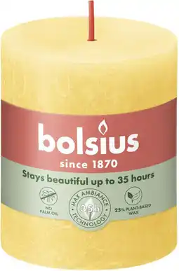 Intratuin Bolsius stompkaars Rustiek Shine geel 35 uur D 6,8 H 8 cm aanbieding