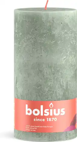 Intratuin Bolsius stompkaars Shine groen 125 uur D 10 x H 20 cm aanbieding