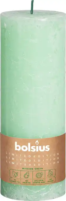 Intratuin Bolsius stompkaars Divine Earth groen 77 uur D 6,8 H 19 cm aanbieding