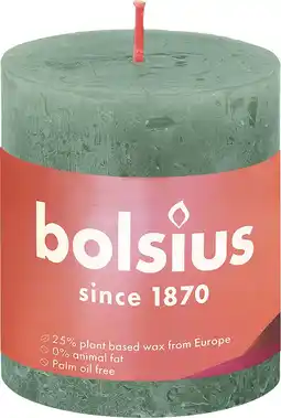 Intratuin Bolsius stompkaars Rustiek Shine donker groen 35 uur D 6,8 H 8 cm aanbieding