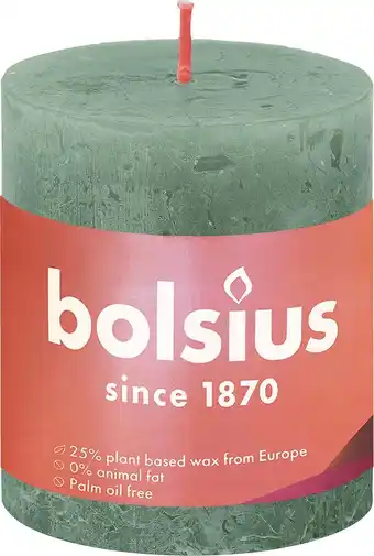 Intratuin Bolsius stompkaars Rustiek Shine donker groen 35 uur D 6,8 H 8 cm aanbieding