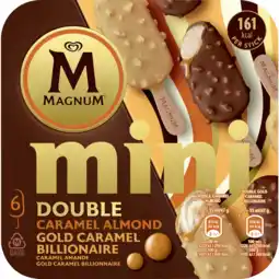 Dekamarkt Ola Magnum mini double gold caramel billionair 6 st aanbieding
