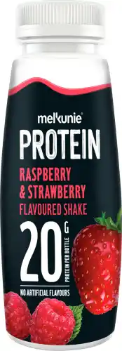 Dekamarkt Melkunie Protein shake aardbei-framboos aanbieding
