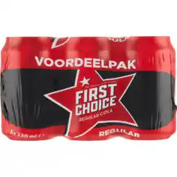 Dekamarkt First Choice Cola Cola 6x33 cl aanbieding