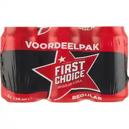 Dekamarkt First Choice Cola Cola 6x33 cl aanbieding