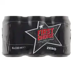 Dekamarkt First Choice Cola Cola zero sugar 6x33 cl aanbieding