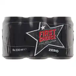 Dekamarkt First Choice Cola Cola zero sugar 6x33 cl aanbieding