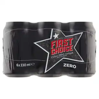 Dekamarkt First Choice Cola Cola zero sugar 6x33 cl aanbieding