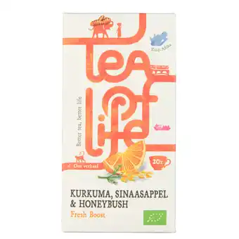 Dekamarkt Tea of Life Fresh boost kurkuma sinaas. honeybush 20zk aanbieding