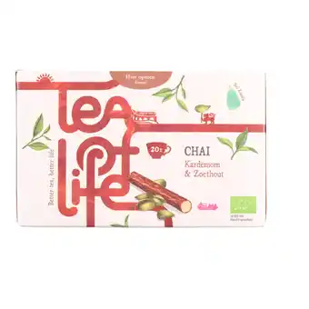 Dekamarkt TEA OF LIFE Chai kardemom & zoethout 20 zk aanbieding