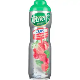Dekamarkt Teisseire Limonadesiroop aardbei framboos 0% aanbieding