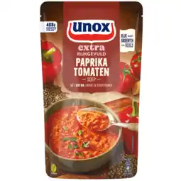 Dekamarkt Unox Paprika tomatensoep extra rijkgevuld aanbieding