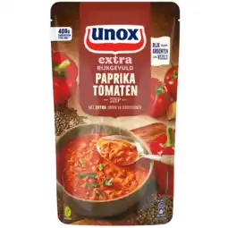 Dekamarkt Unox Paprika tomatensoep extra rijkgevuld aanbieding