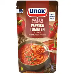 Dekamarkt Unox Paprika tomatensoep extra rijkgevuld aanbieding