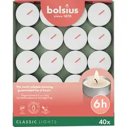 Dekamarkt Bolsius Theelichten wit 6 uur aanbieding