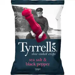 Dekamarkt Tyrrells Chips sea salt & black pepper aanbieding
