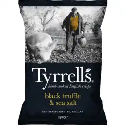 Dekamarkt Tyrrells Chips truffel sea salt seasoning aanbieding