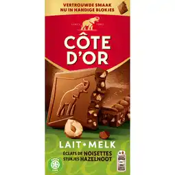 Dirk Côte d'Or Chocolade tablet melk-hazelnoot aanbieding