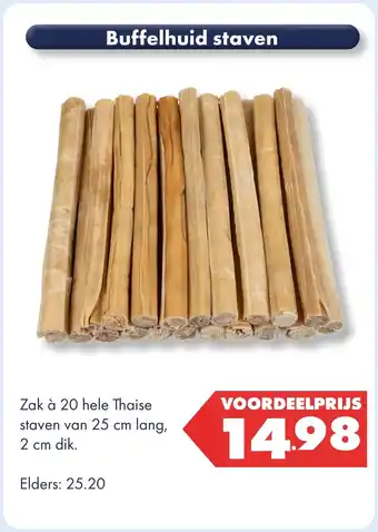 Huisdier Voordeelshop Buffelhuid staven aanbieding